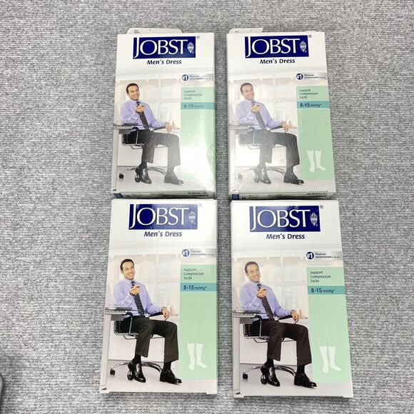 Jobst Mens Dress Knee High Medium Compression Socks Closed Toe Lot of 4 - Picture 1 of 16